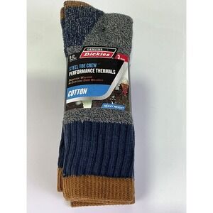 Dickies Steel Toe Crew Thermal Socks 3 Pair Cotton Blend Heavyweight 6-12